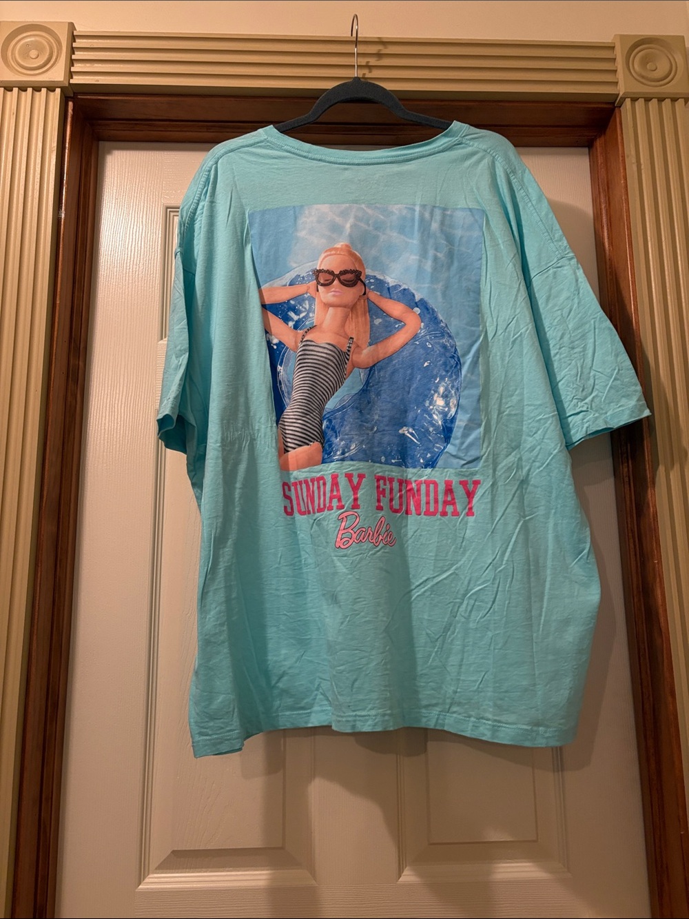 Barbie Aqua Short-Sleeve Tee with Pink 'Sunday Funday' Graphic - Picture 3 of 4